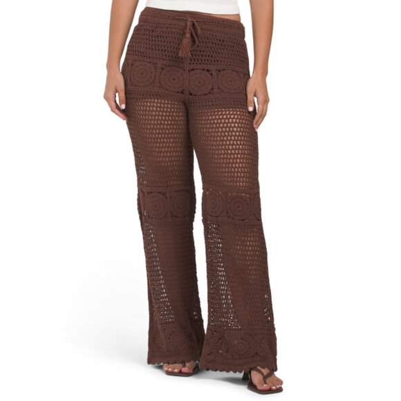 DRA Chocolate Crochet Knit Pants - Picture 1 of 2